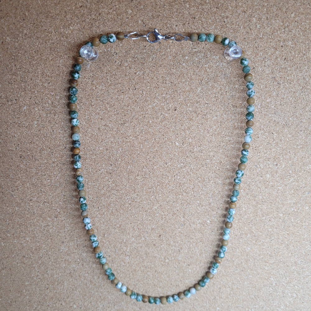 Handmade Moss Agate/Jasper Beaded Necklace